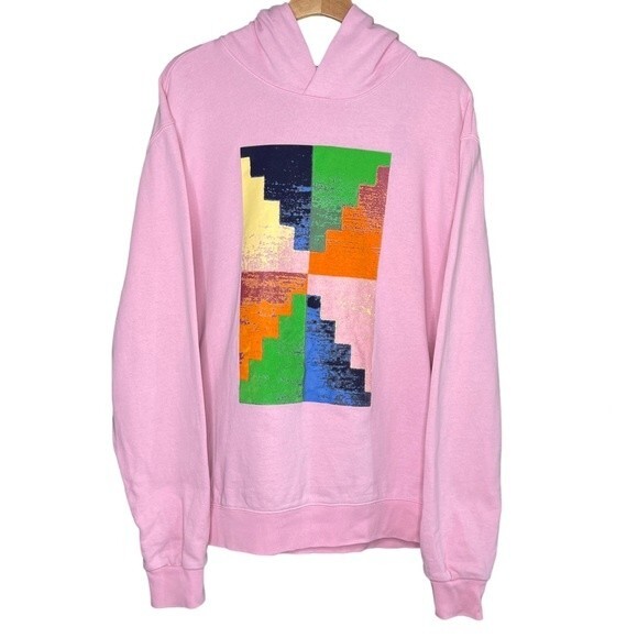 Frame Pyramid Classic Fit Pink Hoodie Men’s Sz L - Picture 1 of 7